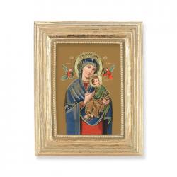  O.L. OF PERPETUAL HELP GOLD STAMPED PRINT IN GOLD FRAME 